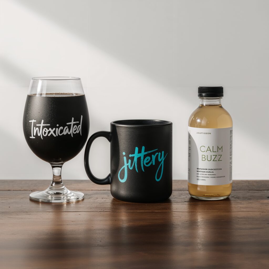 Adaptogen drinks that give you a buzz vs alcohol and coffee