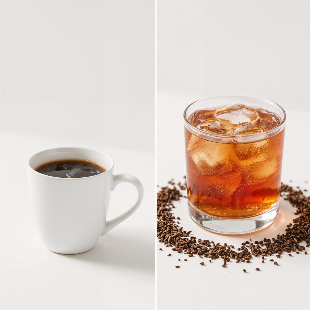 Coffee versus calm adaptogen drink comparison